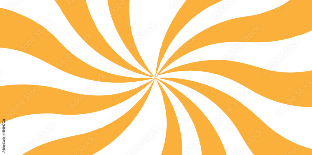 Aufkleber abstract vivid radial swirl pattern with orange and white curved rays. dynamic sense of motion, with