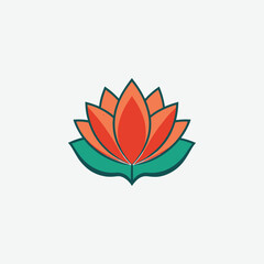 Modern Lotus Flower Vector Illustration – Minimal Symmetrical Design for Wellness & Spiritual Branding