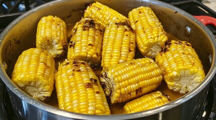 Delicious Grilled Corn on the Cob in Pan