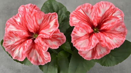 Stunning Pink and White Double Flowers Close Up