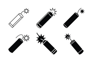 cartoon style dynamite vector illustration clean fuse burning