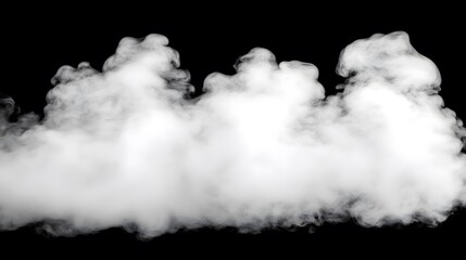 Abstract White Smoke Cloud on Black Background