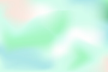 Fresh soft green gradient, mint gradient mesh texture background. Abstract gradation green, blue and peach color backdrop, spring or summer blur illustration, vector