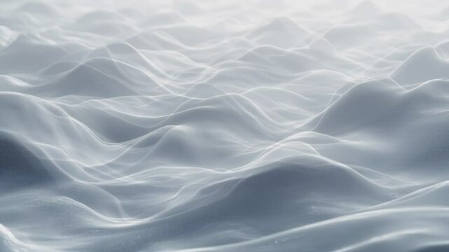 An abstract, ethereal scene unfolds, depicting undulating waves in a monochrome palette, creating a sense of tranquility.