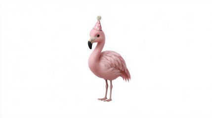 pink flamingo on a white background