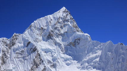 Pointed peak of Mount Nuptse seen from Kala Patthar, Nepal.