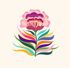 Beautiful rose. Vector illustration with decorative flower. Botanical poster.
