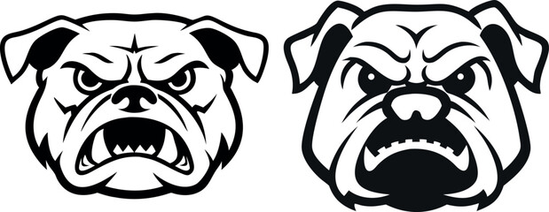Aggressive Bulldog Head Graphic Design
