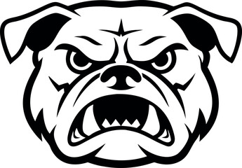 Aggressive Bulldog Head Graphic Design