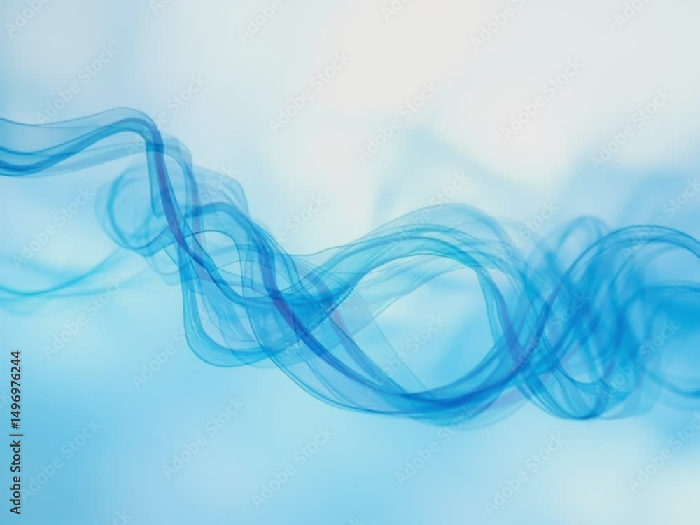 Wall mural an abstract wave of flowing, ethereal, smoky, gradient lines sweeps across a soft, pastel backdrop, 