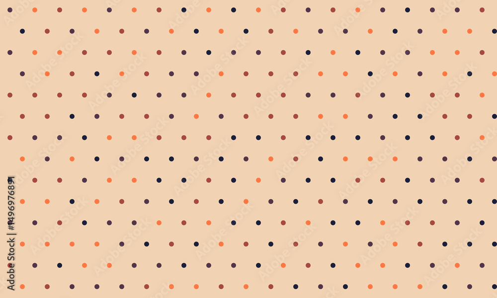 Poster elegant, repeating pattern of small, colorful dots on a soft beige background. perfect for textile d