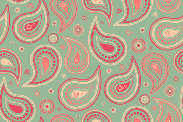 Lovely background curly herbal. Tile graphic in image style. Texture flowery with minimal paisley.