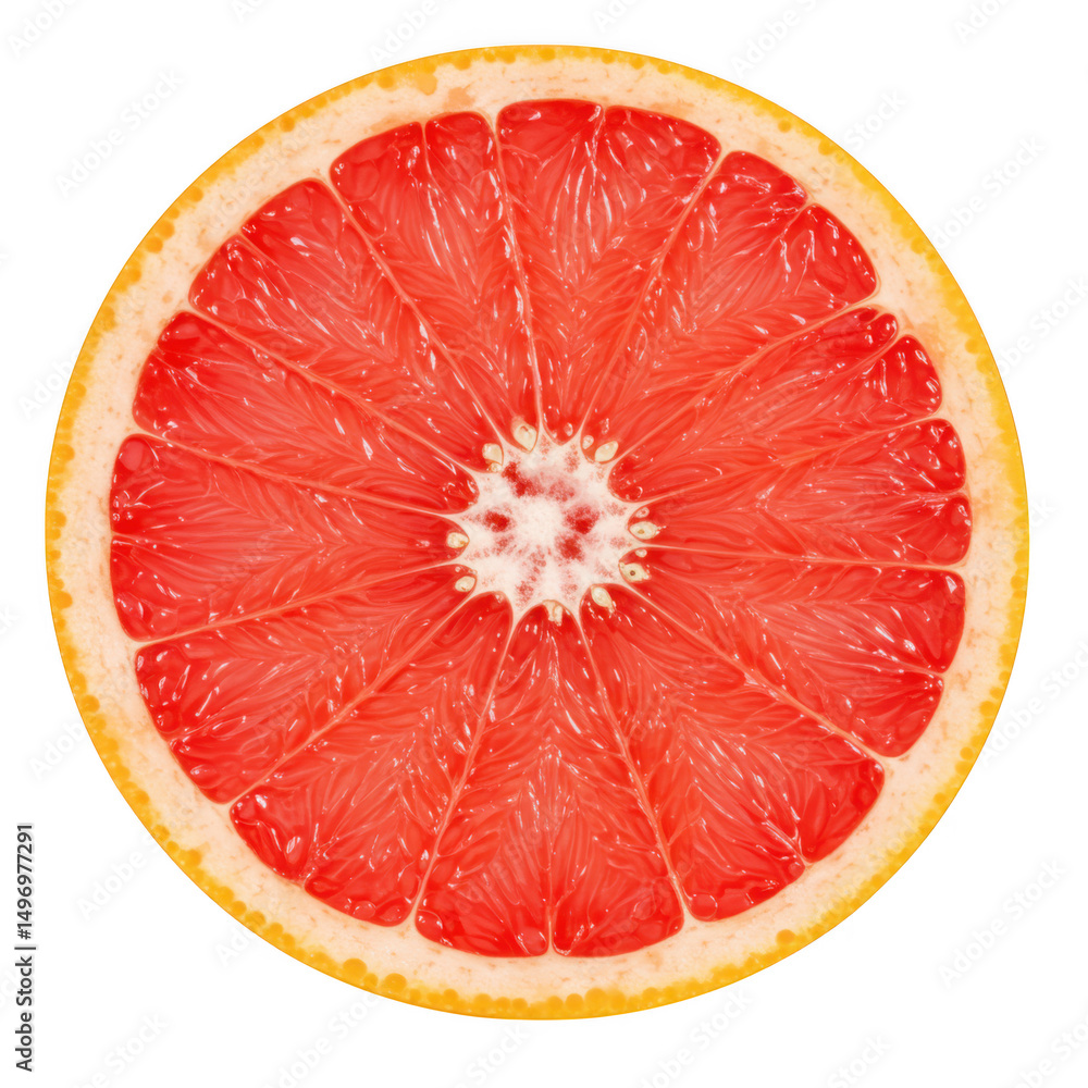 Aufkleber perfect grapefruit slice cross section isolated on transparent background