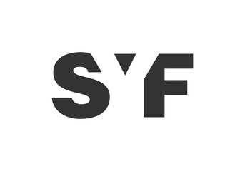 SYF logo design. Initial letter S Y F bold font style for tech startups, consulting, corporate branding. Creative company name, headlines typography identity, trendy logotype.
