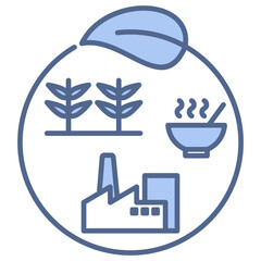 Sustainable Food Production Blue Icon