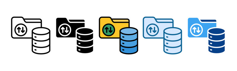 Data Backup Icon Set Multiple Style Collection