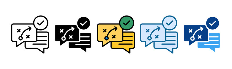 Communication Plan Icon Set Multiple Style Collection