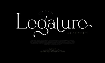 Sophisticated serif font with flowing swashes and fine lines, ideal for luxury branding and headlines