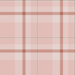 Long tartan pattern plaid, colorful vector background seamless. Gorgeous texture check fabric textile in light and red colors.