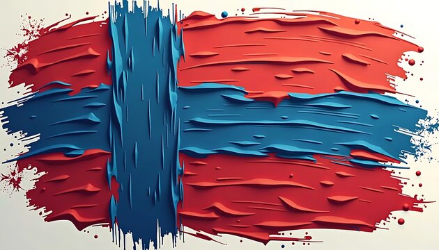 Artistic Flag: An abstract representation of a flag, with broad brushstrokes of vibrant colors blending to convey a sense of national pride.