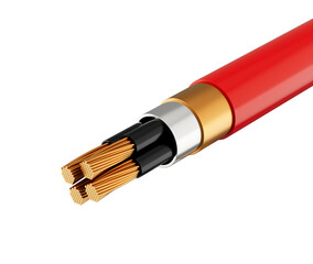 3d Black Electric Cable Wire With Wooden Coil Or Spool Isolated On White Background 3d Illustration