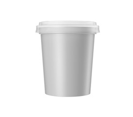Yogurt jar with a sealed lid, ideal for packaging dairy products and desserts. 3d illustration