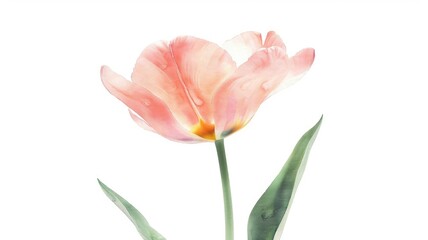 Naklejka premium Elegant watercolor tulip flower painting for botanical decor and design