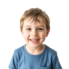 portrait of a smiling boy isolated on white