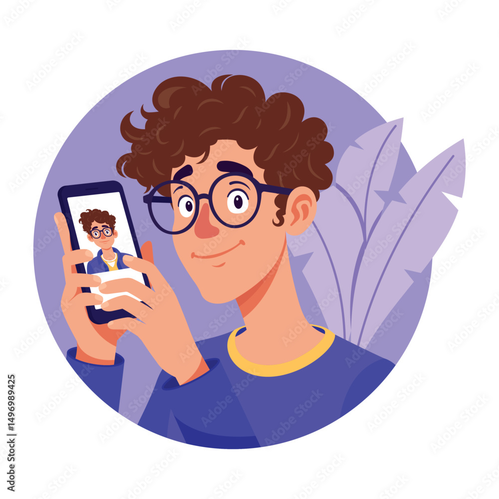Poster using mobile vector illustration. eps 10 file
