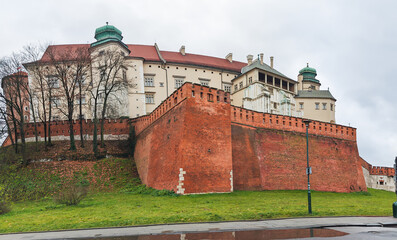 Wawel Castle complex in Krakow, Winter Day