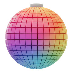 3d rendered colorful disco ball abstract geometric design for celebration and party concepts