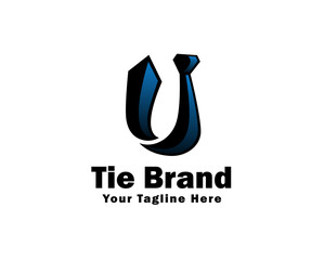 abstract simple U letter tie business logo icon symbol design template illustration