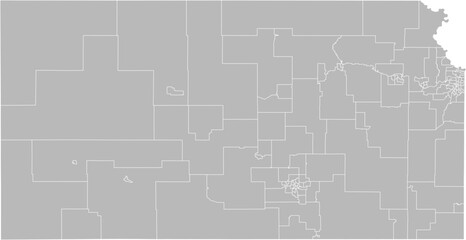 Kansas state house districts vector map (Web Mercator projection, PPT-compatible & fully editable)
