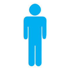toilet man icon blue