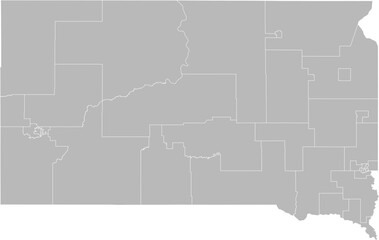 South Dakota state house districts vector map (Web Mercator projection, PPT-compatible & fully editable)