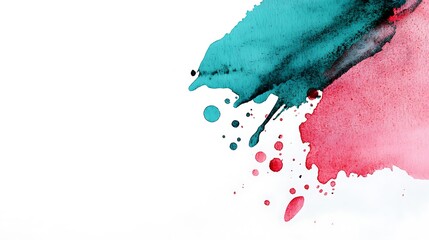 Abstract Watercolor Wash in Pink and Teal