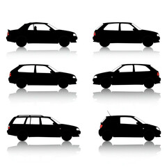 Obraz premium Set of 6 car icons. Set of 6 car icon variations.