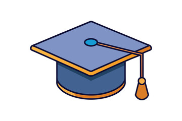3d graduation cap and diploma icon isolated on white background