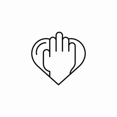 Obraz premium heart hand love icon sign vector