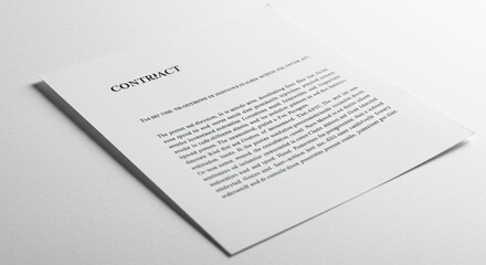 Fototapeta premium Distorted printed contract document on a table