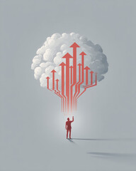 A conceptual vector illustration of thought leadership, capturing the essence of visionaries and their impactful influence