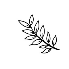 hand drawn sketch botanical branch Outline Icon