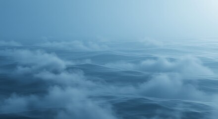 Fototapeta premium An atmospheric, foggy ocean scene 