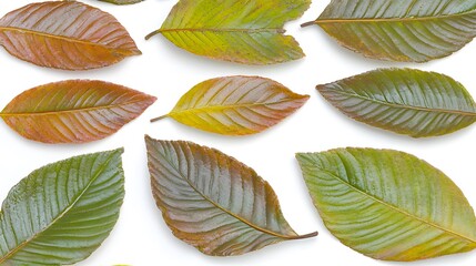 Autumn Leaves Pattern Background White: Colorful Fall Foliage Design