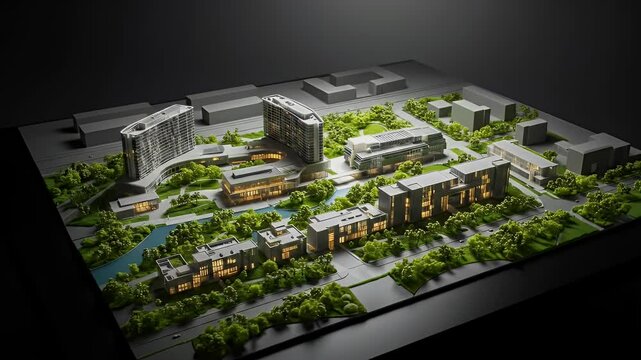 Architectural Model: Modern Cityscape Development