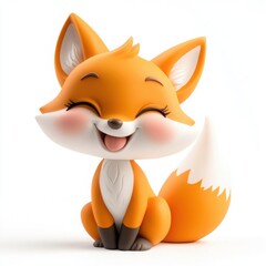 Obraz premium cartoon figurine of a playful animal, such as a happy fox or winking cat
