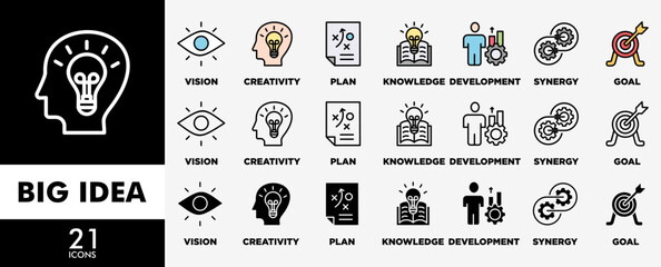 BIG IDEA icon set with various styles and colors
