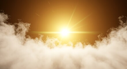 A radiant sun shining above the clouds 