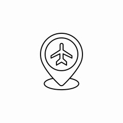 airplane location icon sign vector