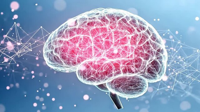 brain on blue background,technology,mind	